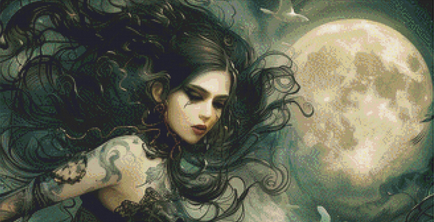 Witch of Night (Max Size) cross stitch pattern by The Art Revivalist