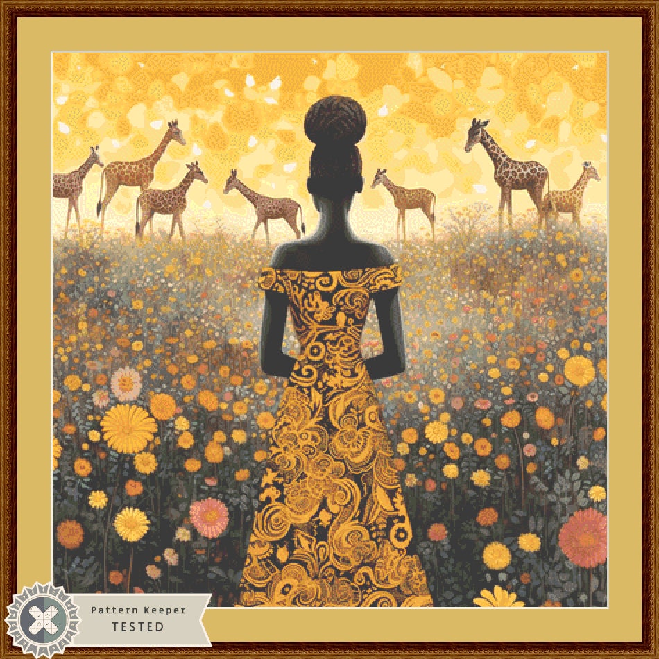Woman in a Field of Flowers 12 cross stitch pattern by Eder Jose Rosa