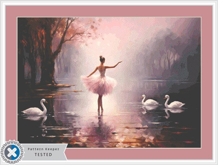 Pink Dancer Ballet counted cross stitch pattern by Eder Jose Rosa
