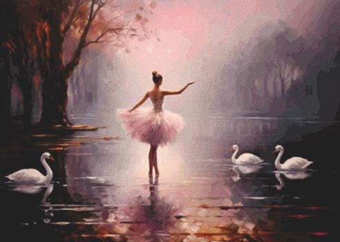 Pink Dancer Ballet counted cross stitch pattern by Eder Jose Rosa