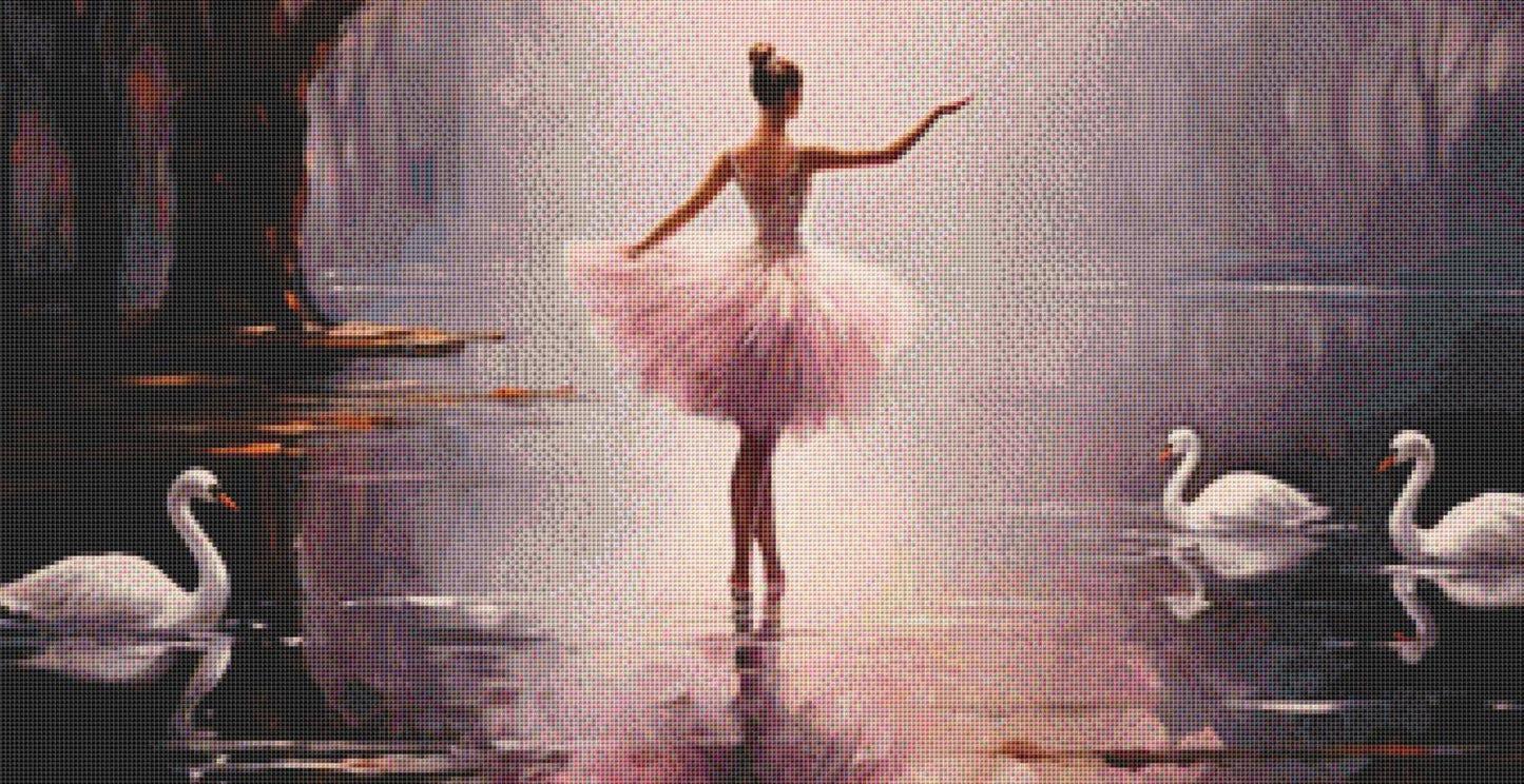 Pink Dancer Ballet counted cross stitch pattern by Eder Jose Rosa