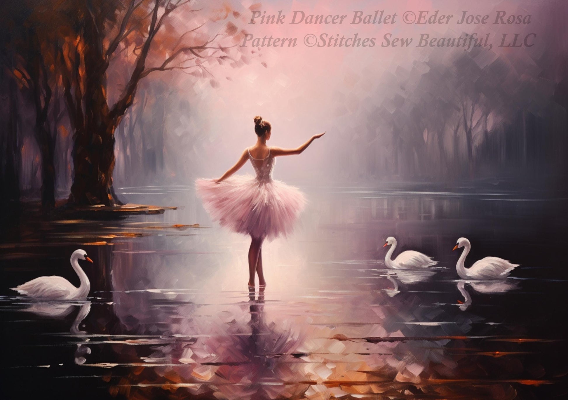 Pink Dancer Ballet counted cross stitch pattern by Eder Jose Rosa