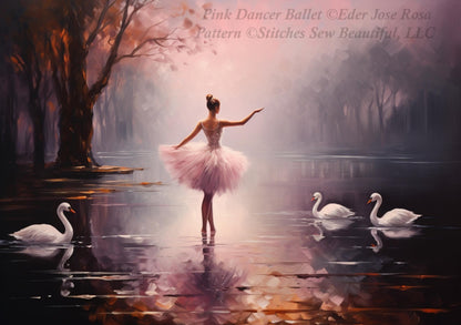 Pink Dancer Ballet counted cross stitch pattern by Eder Jose Rosa