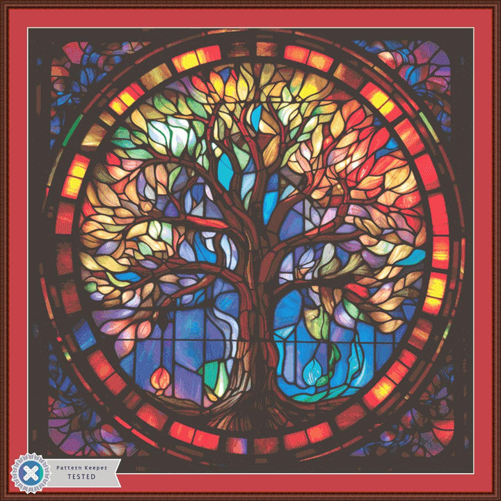 Stained Glass Tree of Life (Max Size/Color) counted cross stitch pattern by PeacefulArtColors