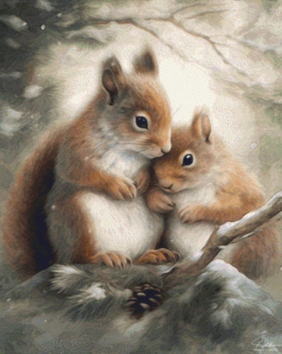 Cuddle cross stitch pattern by Tammy L. Gross