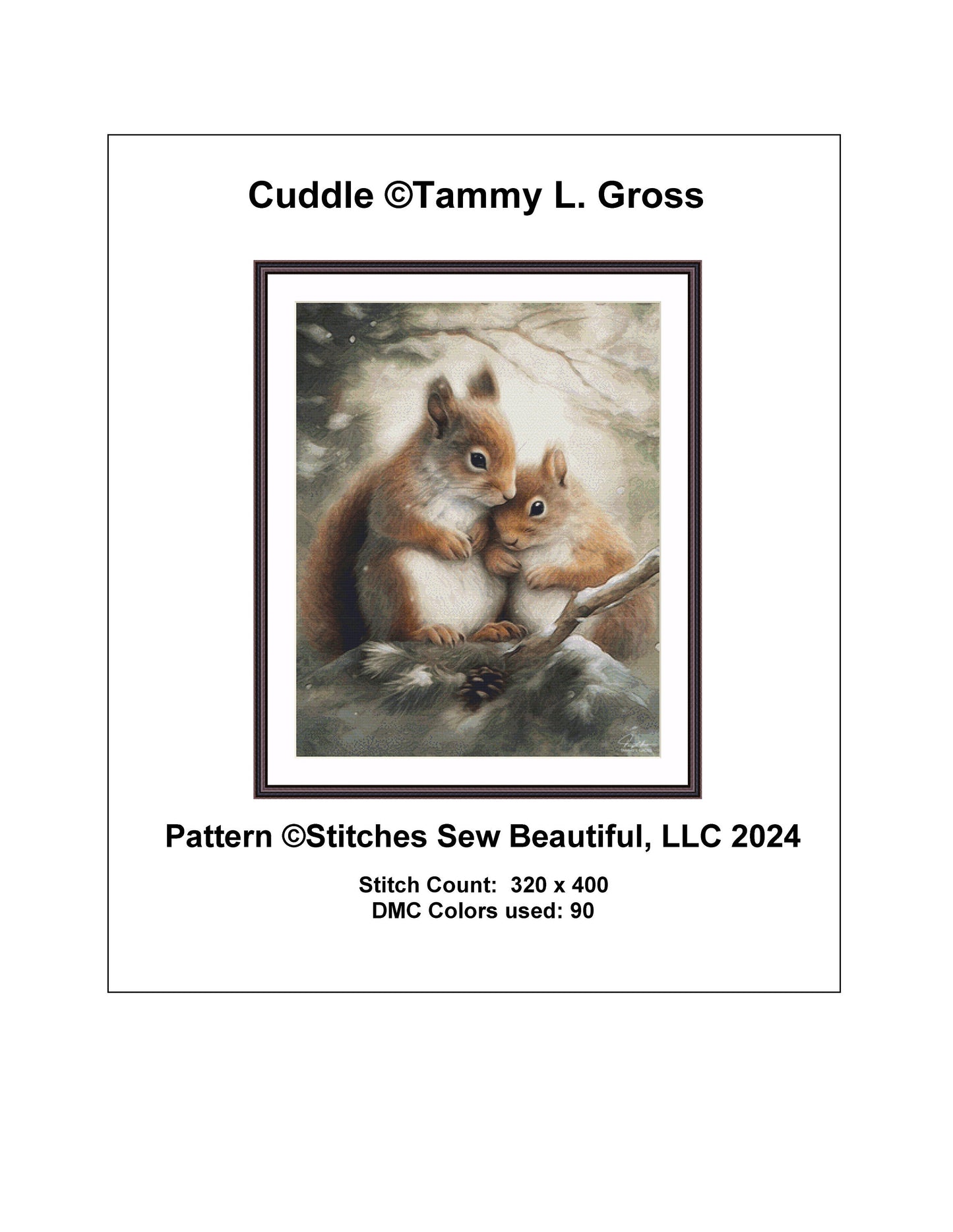 Cuddle cross stitch pattern by Tammy L. Gross