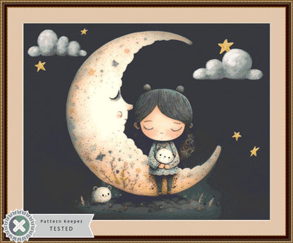 Girl Moon cross stitch pattern by Tammy L. Gross