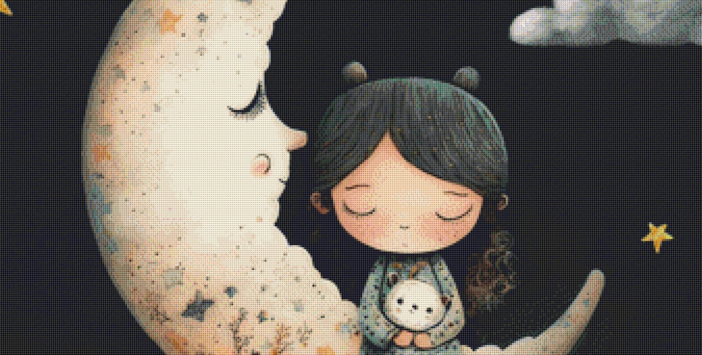 Girl Moon cross stitch pattern by Tammy L. Gross