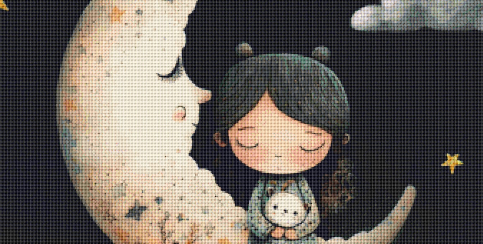 Girl Moon cross stitch pattern by Tammy L. Gross