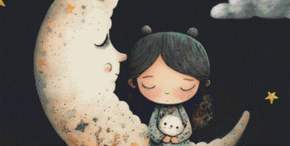 Girl Moon cross stitch pattern by Tammy L. Gross
