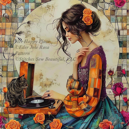 Her Happy Place counted cross stitch pattern by Eder Jose Rosa