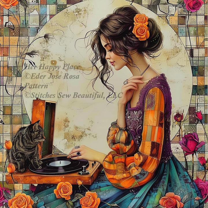 Her Happy Place counted cross stitch pattern by Eder Jose Rosa