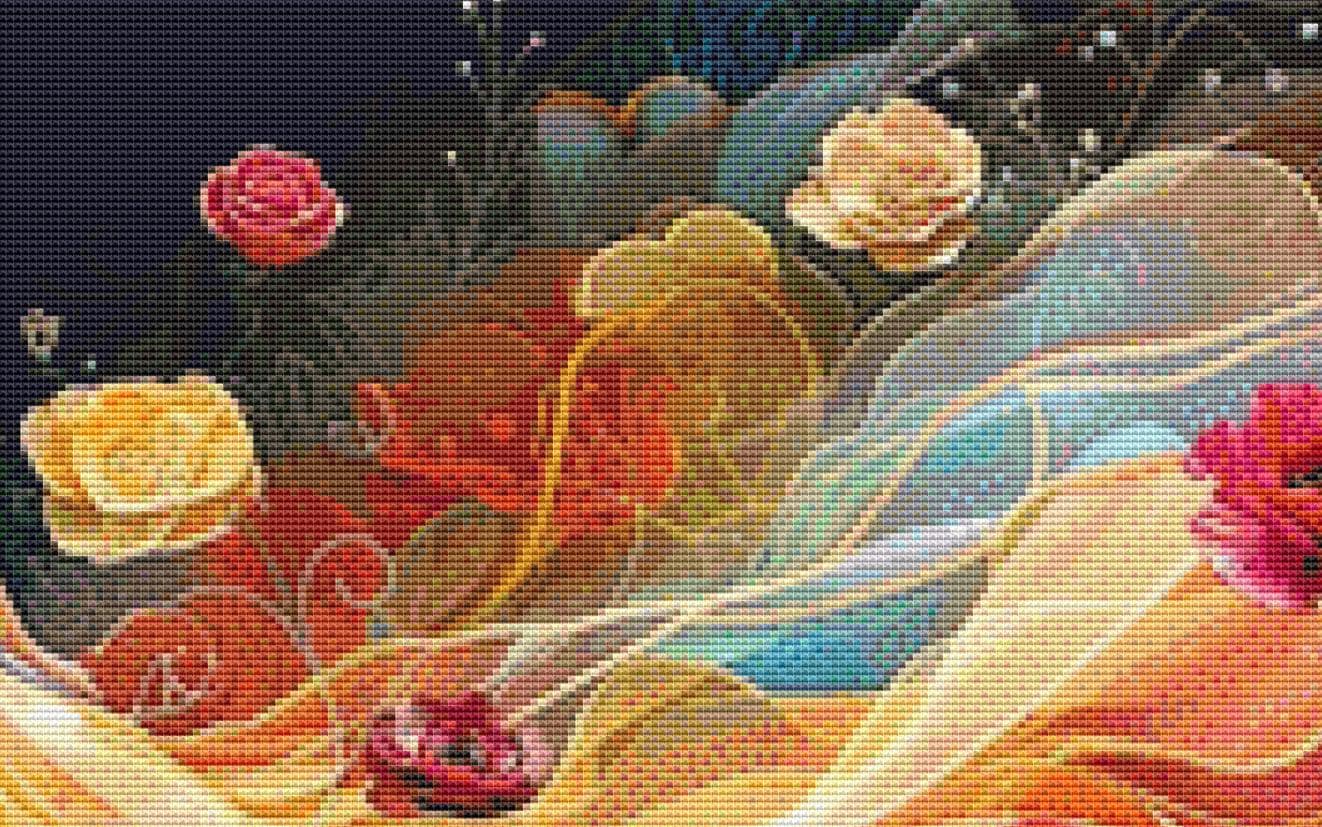 Floral Elegance counted cross stitch pattern by Eder Jose Rosa