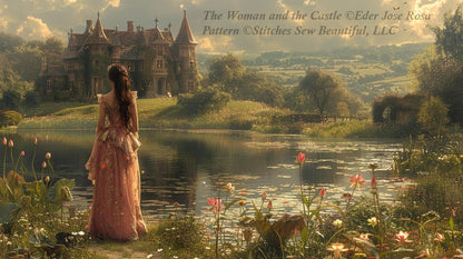 The Woman and the Castle counted cross stitch pattern by Eder Jose Rosa