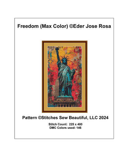Freedom (Max Color) counted cross stitch pattern by Eder Jose Rosa