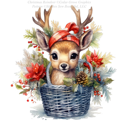 Christmas Reindeer counted cross stitch pattern by CedarGroveGraphics