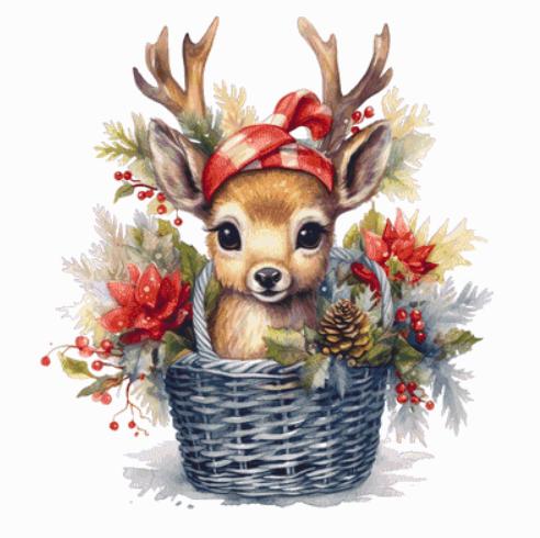 Christmas Reindeer counted cross stitch pattern by CedarGroveGraphics