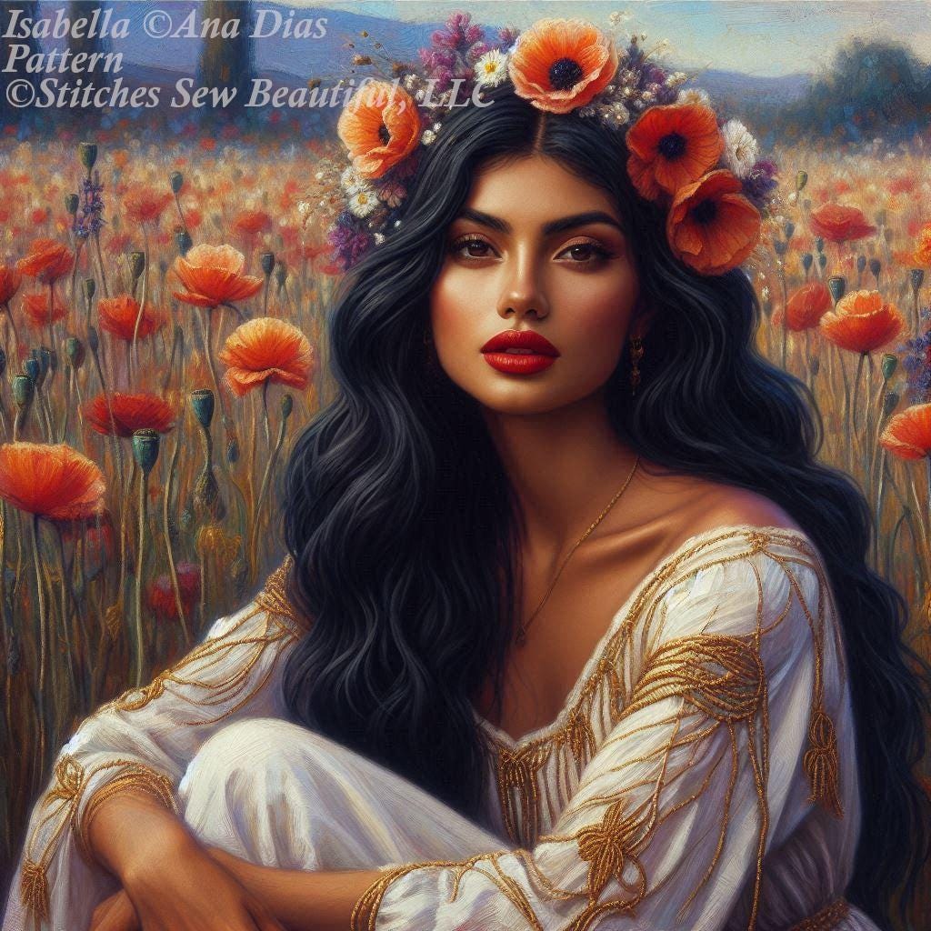 Isabella counted cross stitch pattern by Ana Dias