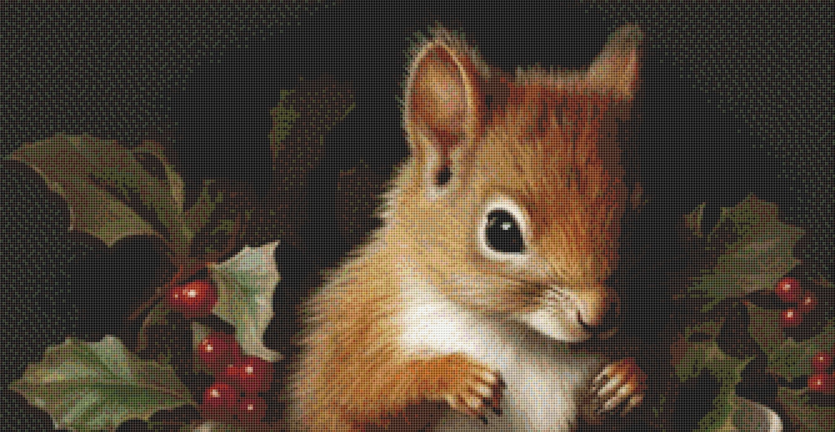 Teacup Squirrel Christmas cross stitch pattern by Tammy L. Gross
