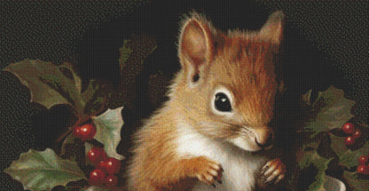 Teacup Squirrel Christmas cross stitch pattern by Tammy L. Gross