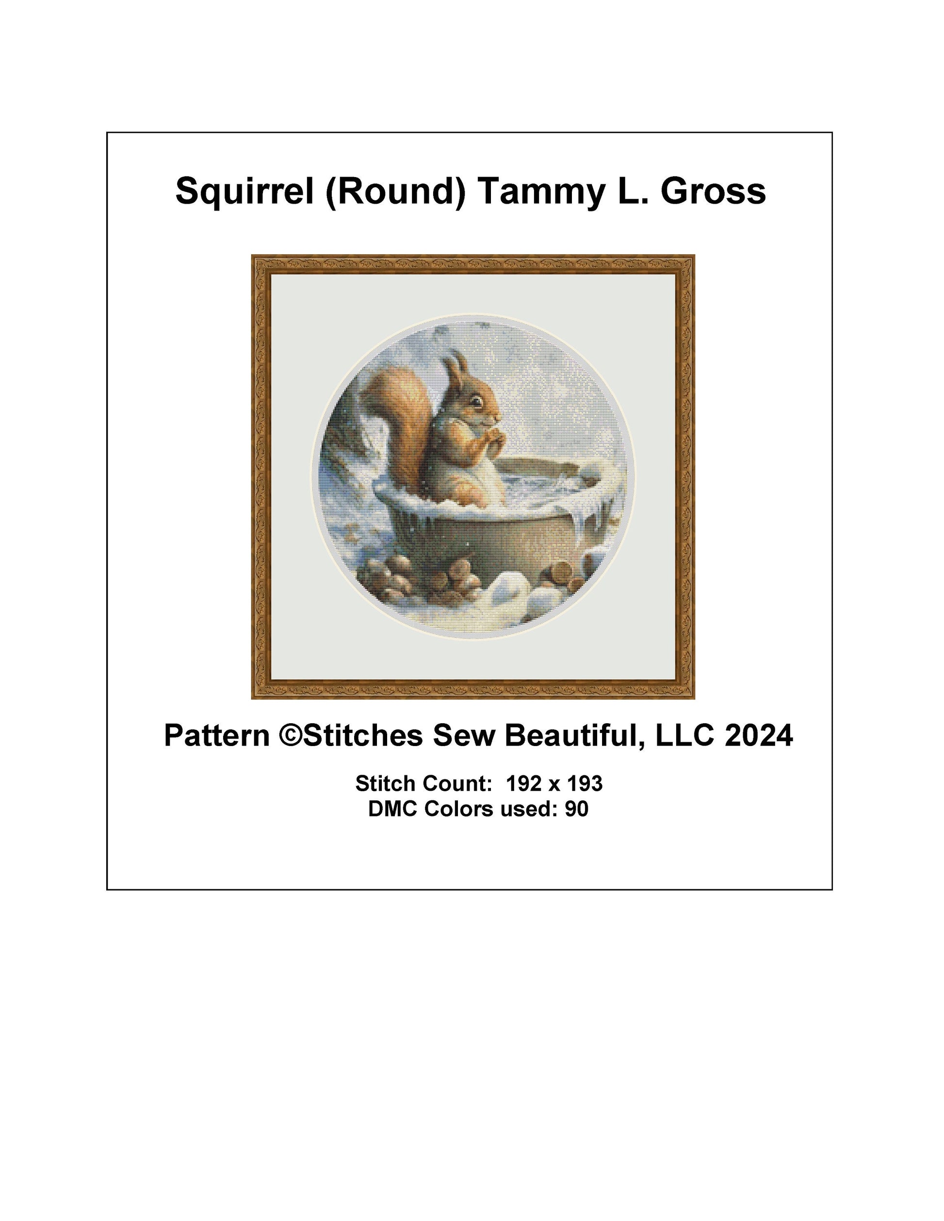 Squirrel (Round) cross stitch pattern by Tammy L. Gross