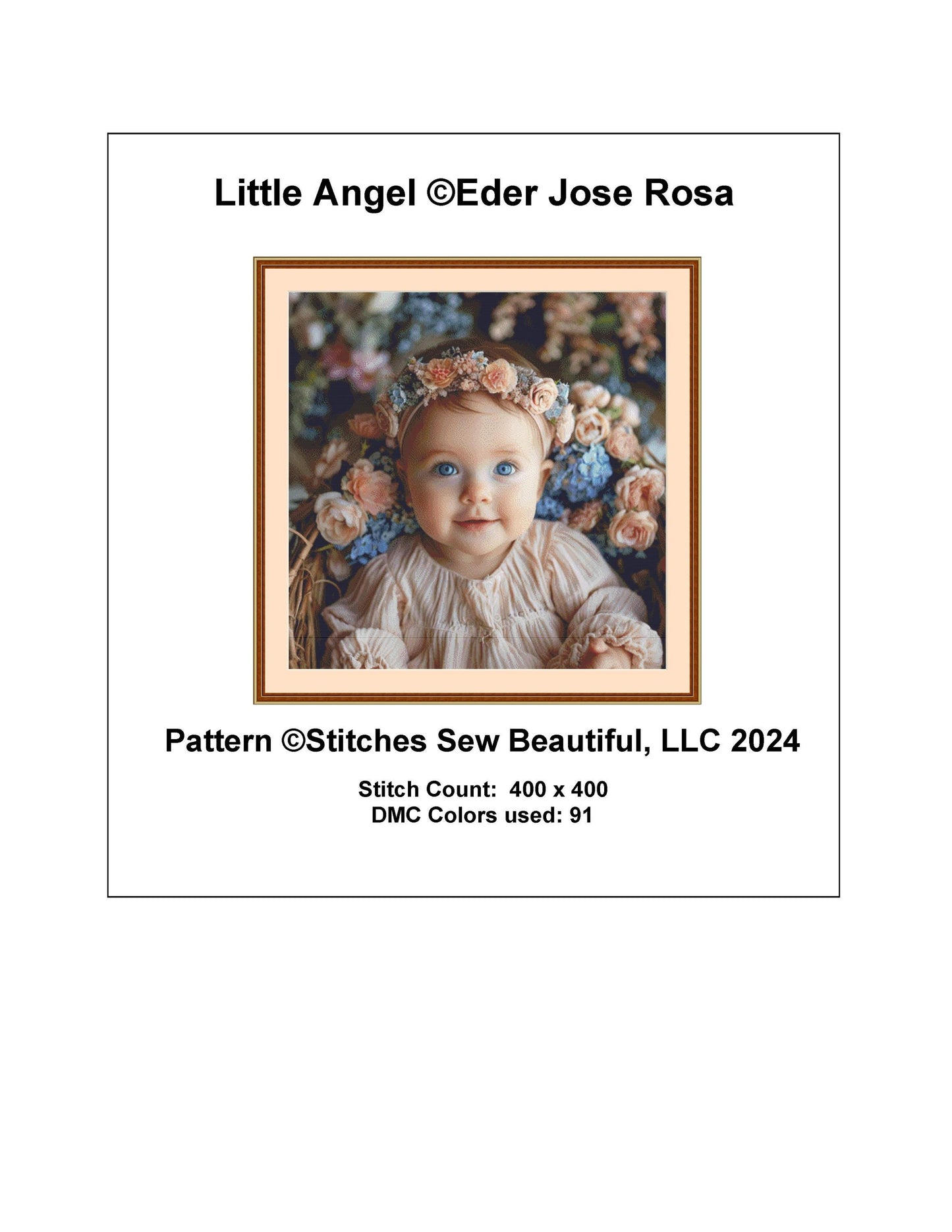 Little Angel counted cross stitch pattern by Eder Jose Rosa