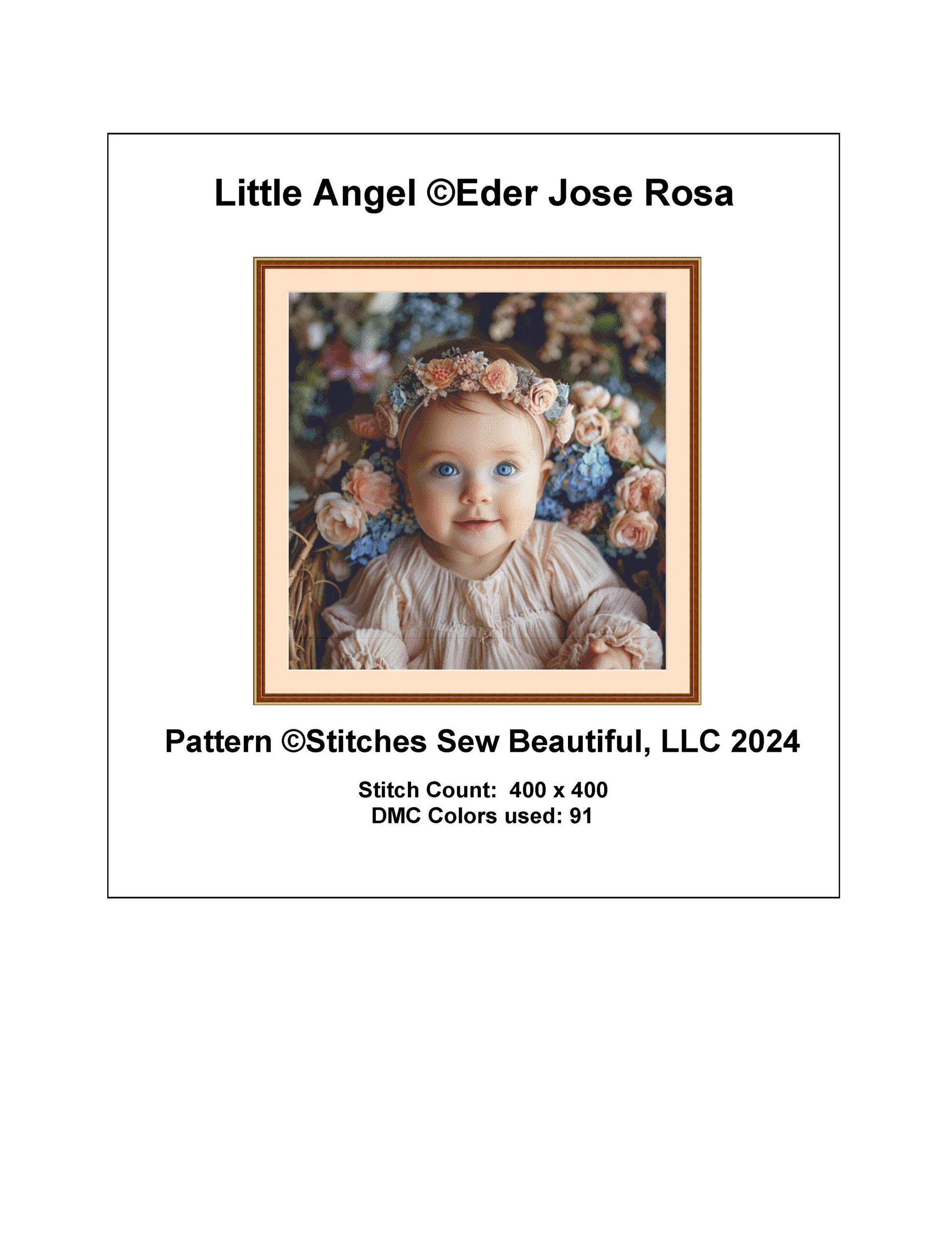 Little Angel counted cross stitch pattern by Eder Jose Rosa