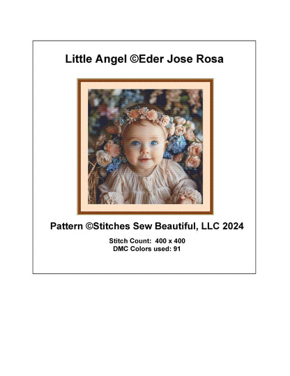 Little Angel counted cross stitch pattern by Eder Jose Rosa