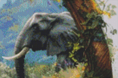 Serene Woman with Elephant (Max Color) cross stitch pattern by Eder Jose Rosa