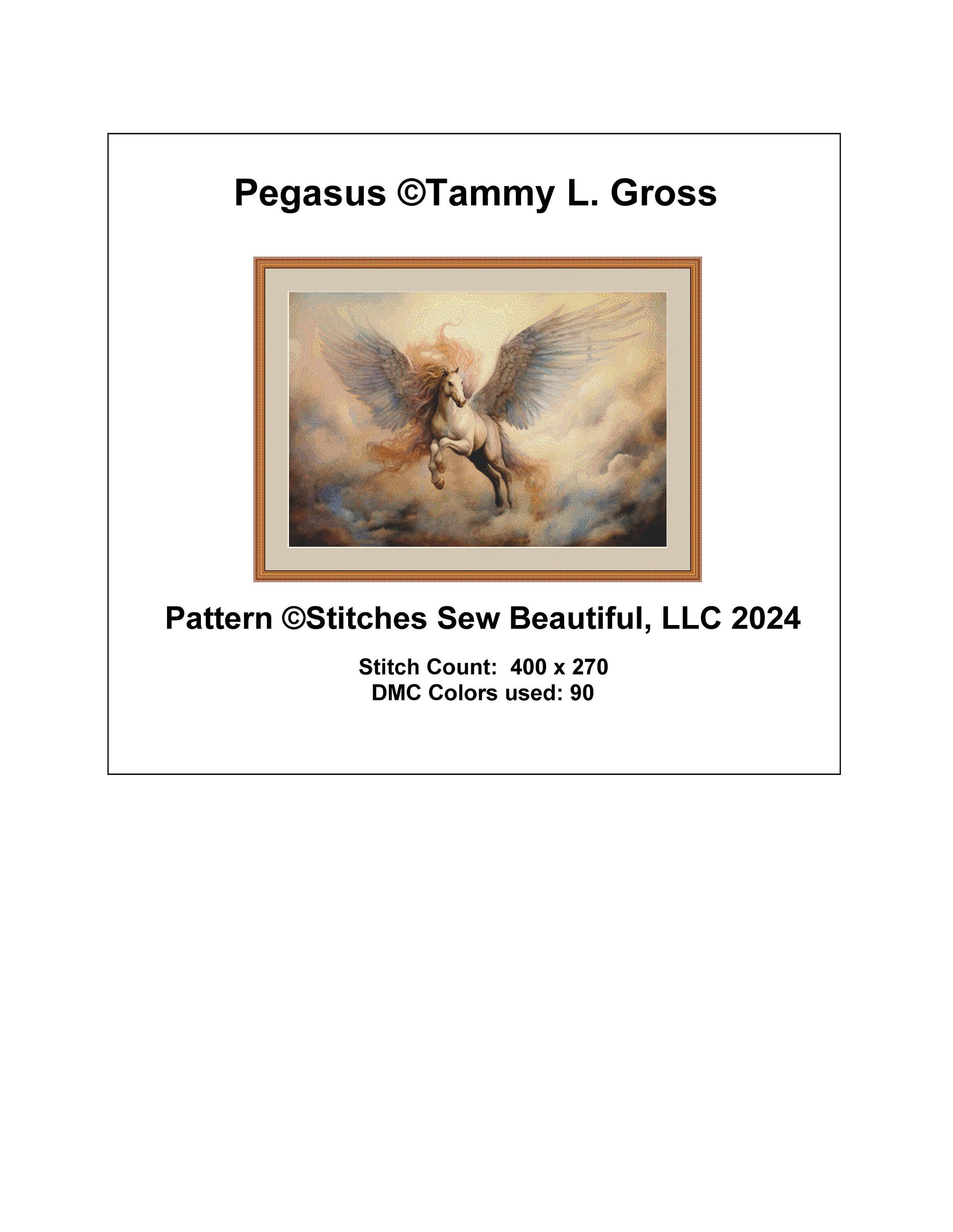 Pegasus cross stitch pattern by Tammy L. Gross