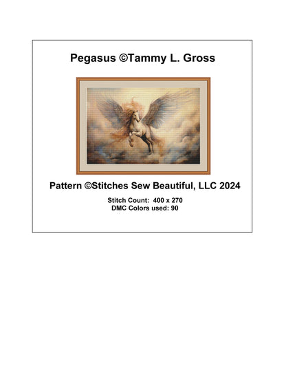 Pegasus cross stitch pattern by Tammy L. Gross