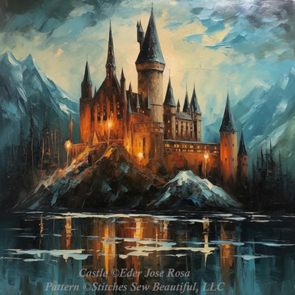 Castle counted cross stitch pattern by Eder Jose Rosa
