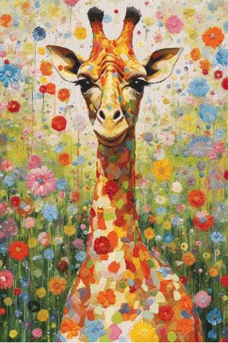 Flowers and Giraffe counted cross stitch pattern by Eder Jose Rosa
