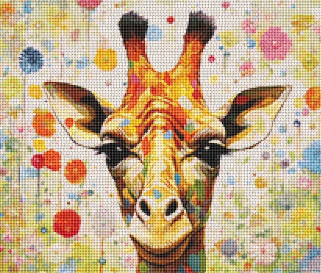 Flowers and Giraffe counted cross stitch pattern by Eder Jose Rosa