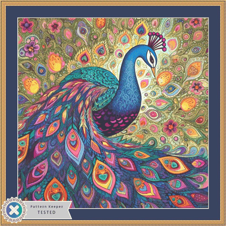 Peacock counted cross stitch pattern by Eder Jose Rosa