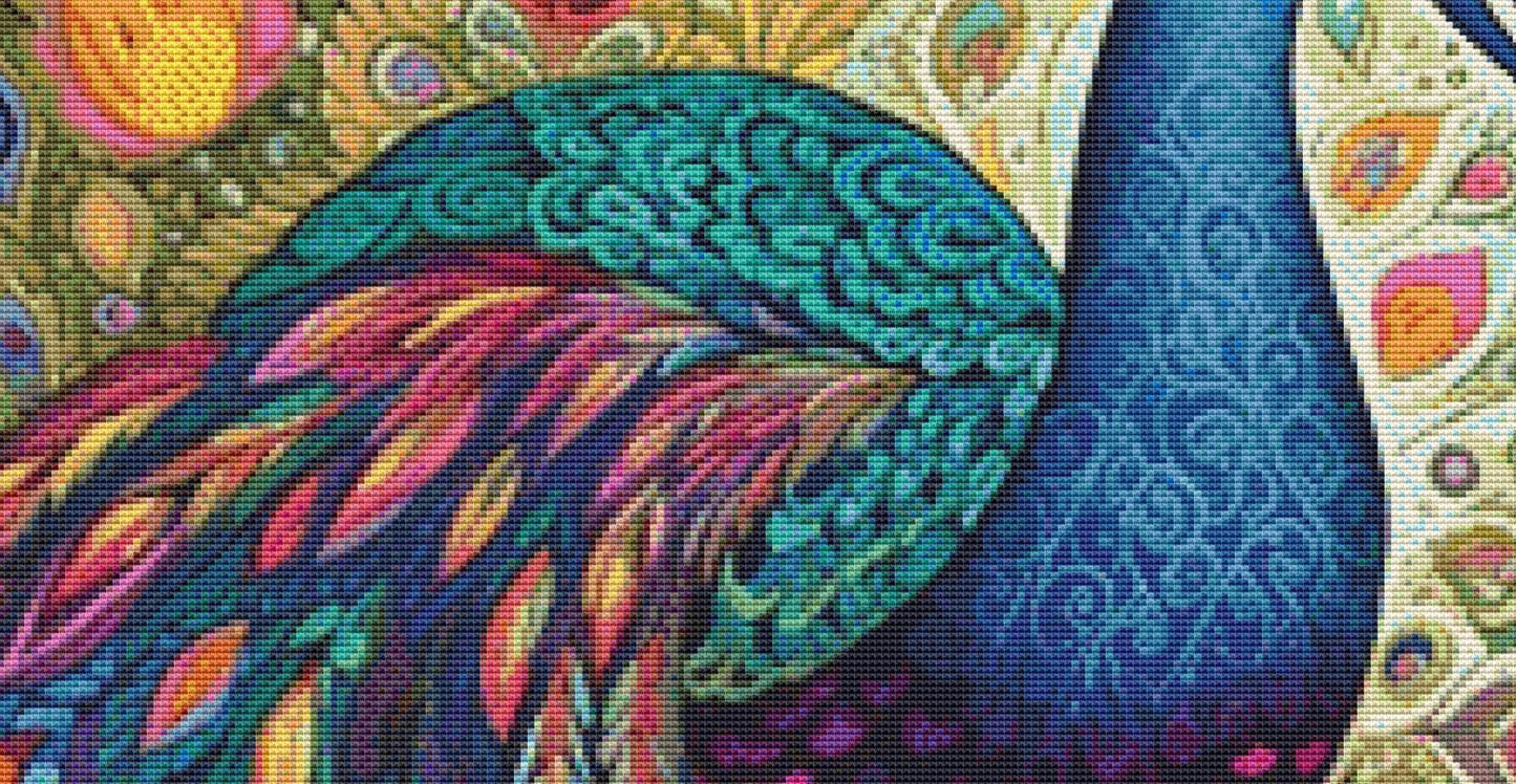 Peacock counted cross stitch pattern by Eder Jose Rosa