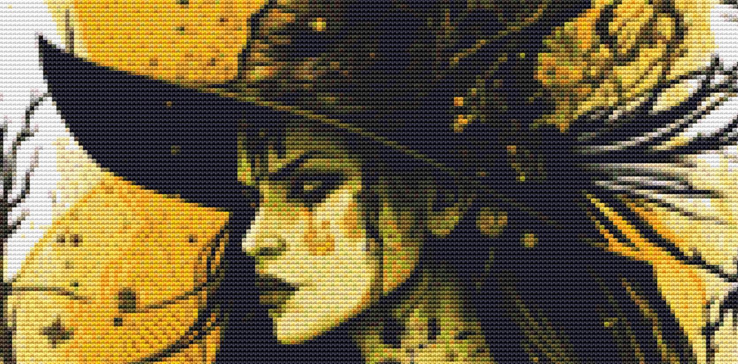 The Yellow Witchie counted cross stitch pattern by Eder Jose Rosa