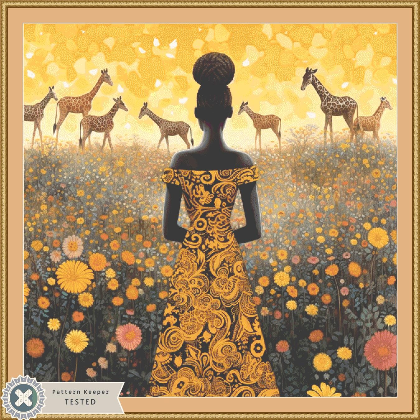 Woman in a Field of Flowers 12 (Max Size/Color) counted cross stitch pattern by Eder Jose Rosa