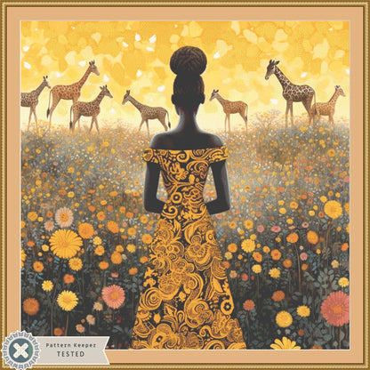 Woman in a Field of Flowers 12 (Max Size/Color) counted cross stitch pattern by Eder Jose Rosa