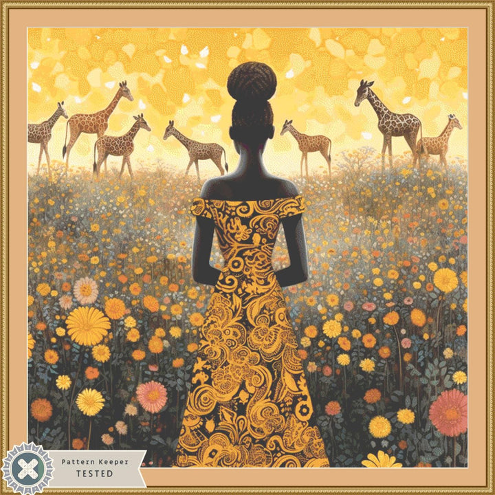 Woman in a Field of Flowers 12 (Max Size/Color) counted cross stitch pattern by Eder Jose Rosa