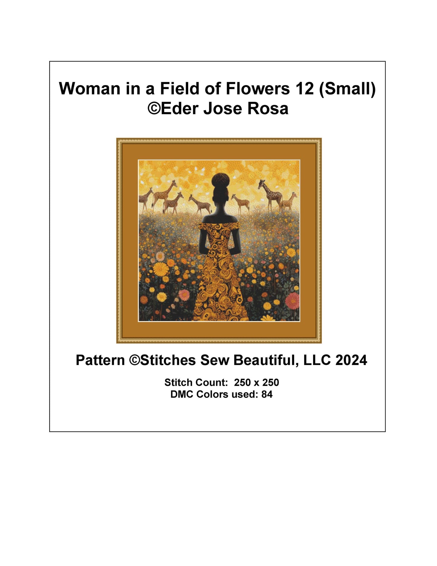 Woman in a Field of Flowers 12 (Small) counted cross stitch pattern by Eder Jose Rosa