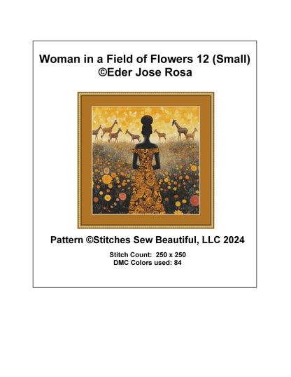 Woman in a Field of Flowers 12 (Small) counted cross stitch pattern by Eder Jose Rosa