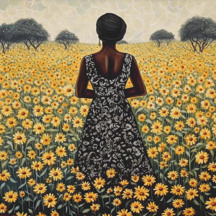 Woman in a Field of Flowers 13 (Max Size/Color) counted cross stitch pattern by Eder Jose Rosa