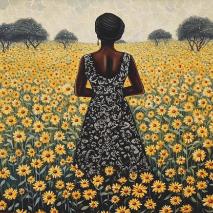 Woman in a Field of Flowers 13 (Max Size/Color) counted cross stitch pattern by Eder Jose Rosa