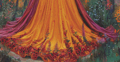 Woman in a Field of Flowers 15 counted cross stitch pattern by Eder Jose Rosa