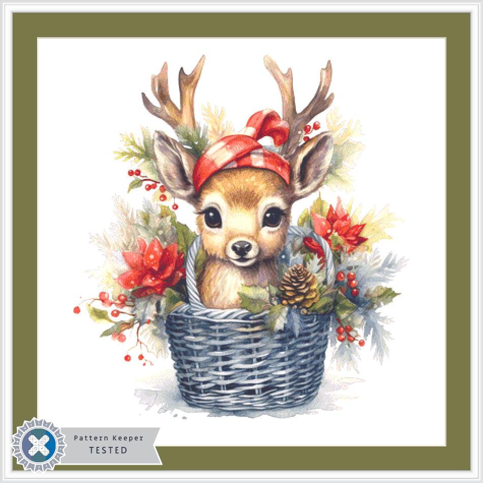 Christmas Reindeer (Max Color) counted cross stitch pattern by CedarGroveGraphics