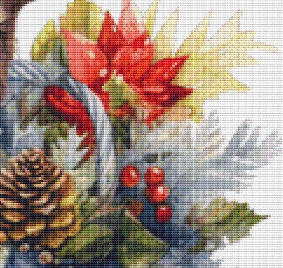 Christmas Reindeer (Max Color) counted cross stitch pattern by CedarGroveGraphics