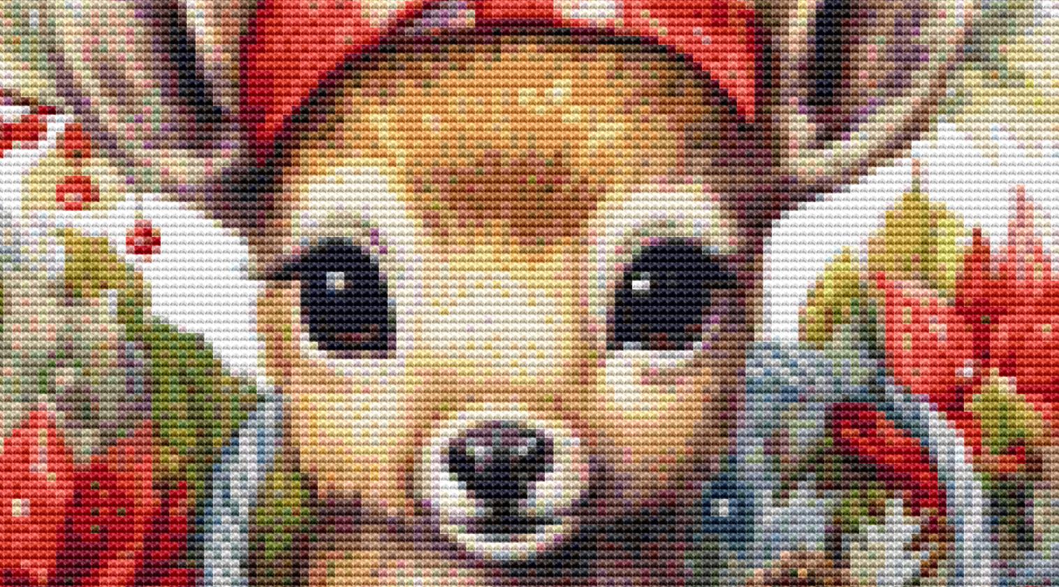 Christmas Reindeer (Small) counted cross stitch pattern by CedarGroveGraphics