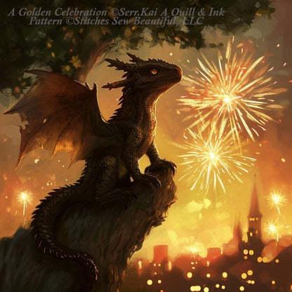 A Golden Celebration counted cross stitch pattern by Serr.Kai A Quill & Ink