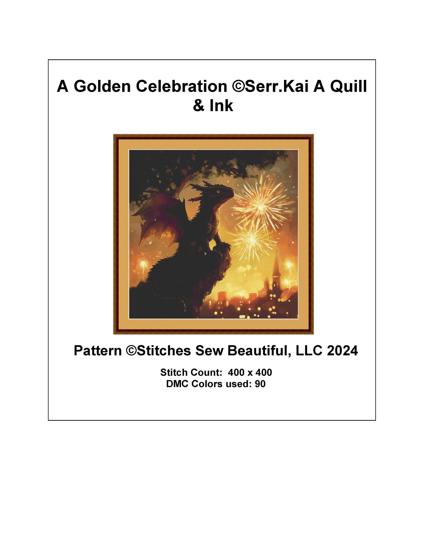 A Golden Celebration counted cross stitch pattern by Serr.Kai A Quill & Ink